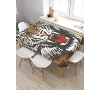 Прямоугольная скатерть из сатена JoyArty Тигриные клыки tc_38672_120x145