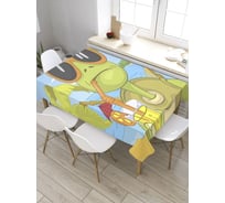 Скатерть JoyArty Черепаха в очках, прямоугольная, из сатена tc_35229_120x145