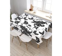 Скатерть JoyArty Черные завитки, прямоугольная, из сатена tc_30500_120x145