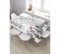 Скатерть JoyArty Черно-белый город, прямоугольная, из сатена tc_31359_120x145