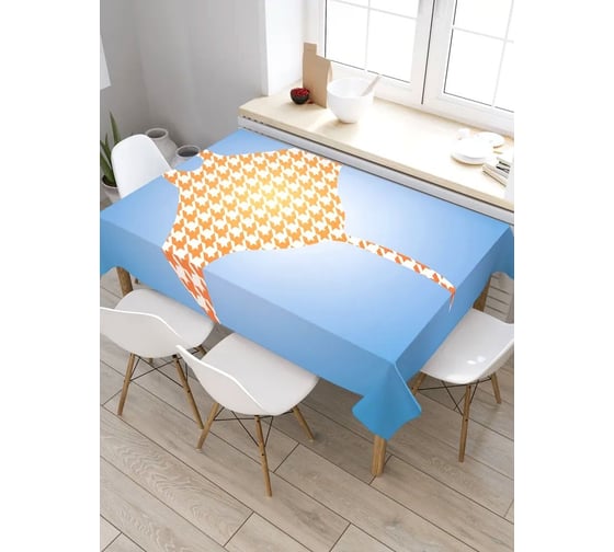 Прямоугольная скатерть из сатена JoyArty Узорчатый скат tc_5404_120x145 1