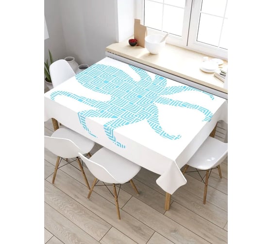 Прямоугольная скатерть из сатена JoyArty Узорчатый осьминог tc_5407_120x145 1