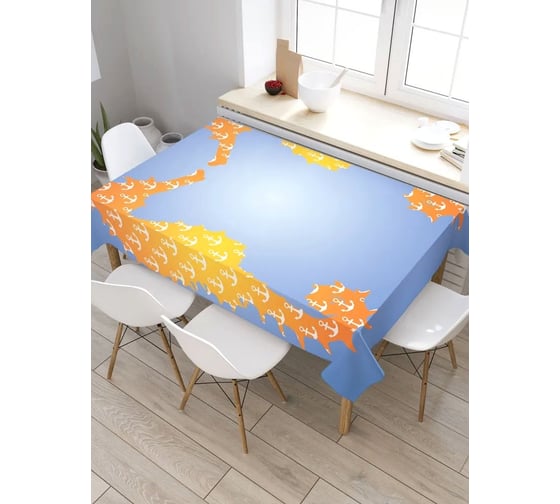 Прямоугольная скатерть из сатена JoyArty Узорчатые коньки tc_5406_120x145 1