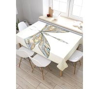 Прямоугольная скатерть из сатена JoyArty Узорчатая стрекоза tc_5428_120x145