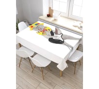 Прямоугольная скатерть из сатена JoyArty Усатый гитарист tc_37420_120x145