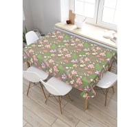 Прямоугольная скатерть из сатена JoyArty Тропические цветы tc_50048_120x145