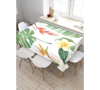 Прямоугольная скатерть из сатена JoyArty Тропический гербарий tc_38867_120x145