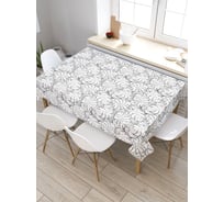Скатерть JoyArty Черно-белые тропики, прямоугольная, из сатена tc_378472_120x145