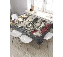 Скатерть JoyArty Череп с короной, прямоугольная, из сатена tc_32911_120x145