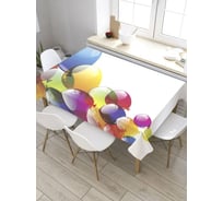 Скатерть JoyArty Шарики к празднику, прямоугольная, из сатена tc_34379_120x145