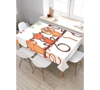 Скатерть JoyArty Четыре обезьяны, прямоугольная, из сатена tc_7528_120x145