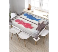 Прямоугольная скатерть из сатена JoyArty Указатель в уборную tc_3390_120x145