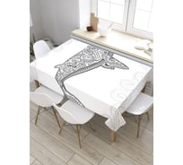 Прямоугольная скатерть из сатена JoyArty Узорчатый кит tc_33560_120x145