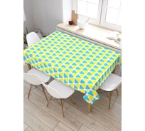 Прямоугольная скатерть из сатена JoyArty Треугольный контраст tc_34737_120x145