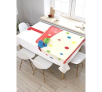 Прямоугольная скатерть из сатена JoyArty Торт в горошек tc_35032_120x145