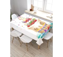 Прямоугольная скатерть из сатена JoyArty Торт для однолетнего именинника tc_35027_120x145
