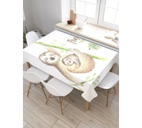 Прямоугольная скатерть из сатена JoyArty Тропическое время tc_37837_120x145