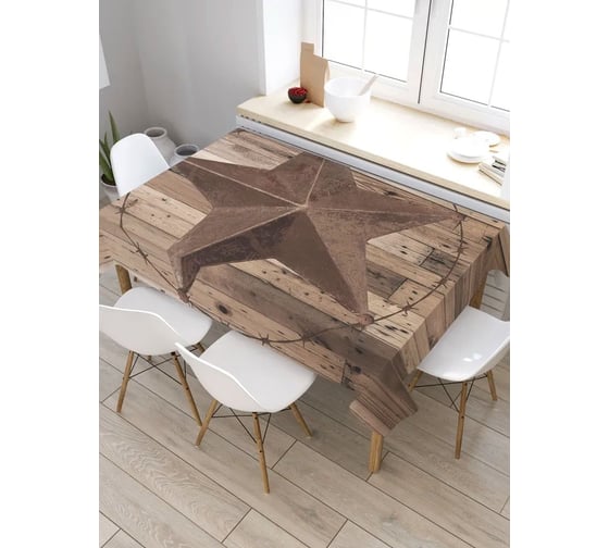 Прямоугольная скатерть из сатена JoyArty Техасская звезда tc_3779_120x145 1