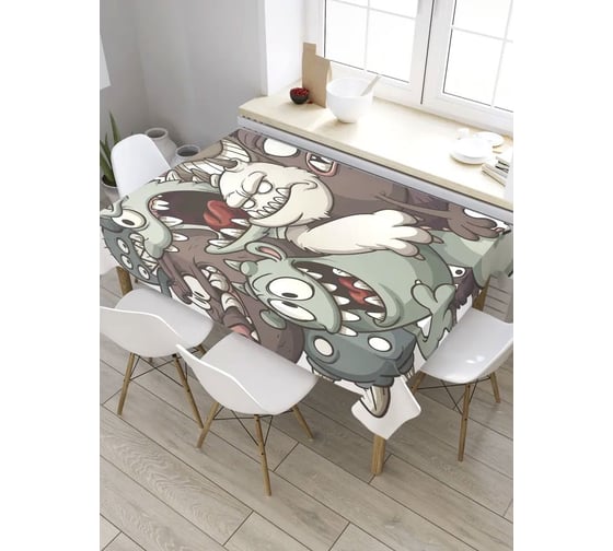 Прямоугольная скатерть из сатена JoyArty Толпа монстров tc_32914_120x145 1