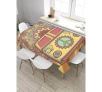 Прямоугольная скатерть из сатена JoyArty Транспорт для хиппи tc_33638_120x145