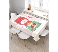 Прямоугольная скатерть из сатена JoyArty Угощение от снеговика tc_78072_120x145
