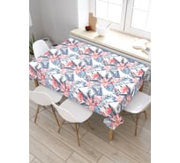 Прямоугольная скатерть из сатена JoyArty Тропический фламинго tc_378373_120x145