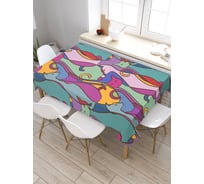 Прямоугольная скатерть из сатена JoyArty Токсичные коты tc_9626_120x145