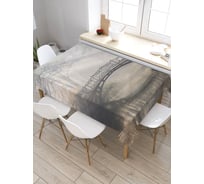Прямоугольная скатерть из сатена JoyArty Туманный мост tc_6478_120x145