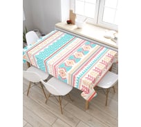 Прямоугольная скатерть из сатена JoyArty Узорная комбинация tc_5912_120x145