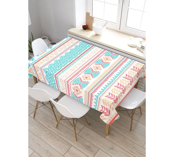 Прямоугольная скатерть из сатена JoyArty Узорная комбинация tc_5912_120x145 1