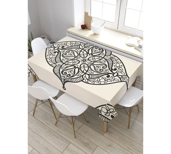 Прямоугольная скатерть из сатена JoyArty Улыбчивые лепестки tc_8413_120x145 1