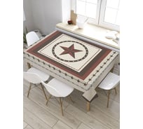 Прямоугольная скатерть из сатена JoyArty Техасская звезда в рамке tc_8559_120x145
