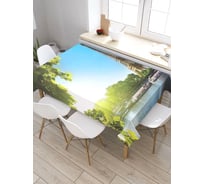 Прямоугольная скатерть из сатена JoyArty У французской реки tc_8547_120x145