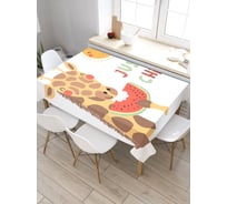 Прямоугольная скатерть из сатена JoyArty Улыбчивый жираф tc_77423_120x145