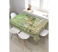 Прямоугольная скатерть из сатена JoyArty Удивленные олени в лесу tc_8667_120x145