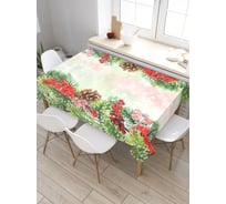 Прямоугольная скатерть из сатена JoyArty Украшенные елки tc_52605_120x145