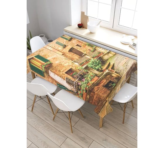 Прямоугольная скатерть из сатена JoyArty Улочка в старом городе tc_4297_120x145 1