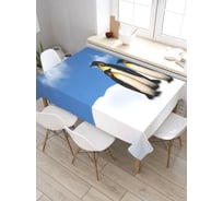 Прямоугольная скатерть из сатена JoyArty Три пингвина tc_4273_120x145