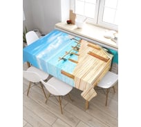 Прямоугольная скатерть из сатена JoyArty Теплый пирс tc_3987_120x145