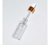 Бутылочка для хранения ONLITOP с пипеткой, 30 мл, d3х10 см, пластик, золотой/белый ОТ 4294125