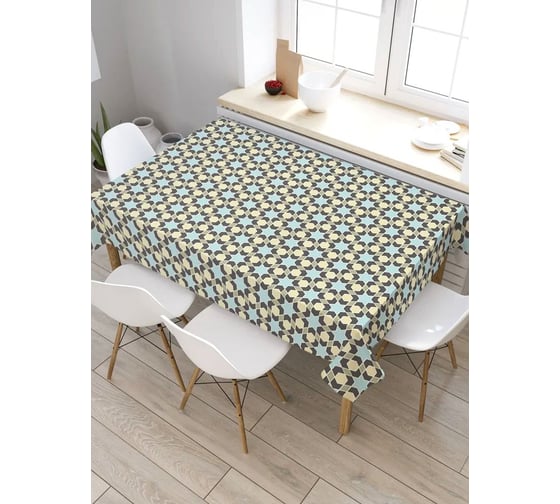 Скатерть JoyArty Шестиугольные соединения, прямоугольная, из сатена tc_30699_120x145 1