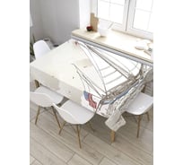Скатерть JoyArty Шхуна под американским флагом, прямоугольная, из сатена tc_31650_120x145