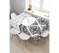 Скатерть JoyArty Шеврон с монограммой А, прямоугольная, из сатена tc_5269_120x145