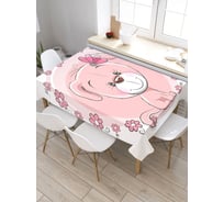 Скатерть JoyArty Щенок с цветком, прямоугольная, из сатена tc_37362_120x145