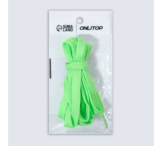 Шнурки с плоским сечением ONLITOP 9 мм, 120 см, зелёный неон 4887452