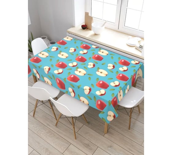 Скатерть JoyArty Яблочные половинки, прямоугольная, из сатена tc_52711_120x145 1