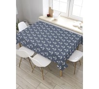 Скатерть JoyArty Якоря в полосатом море, прямоугольная, из сатена tc_28911_120x145