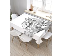 Скатерть JoyArty Эскиз поездки, прямоугольная, из сатена tc_29727_120x145