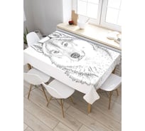 Скатерть JoyArty Эскиз волка, прямоугольная, из сатена tc_29800_120x145