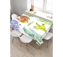 Скатерть JoyArty Яркие птицы, прямоугольная, из сатена tc_29788_120x145